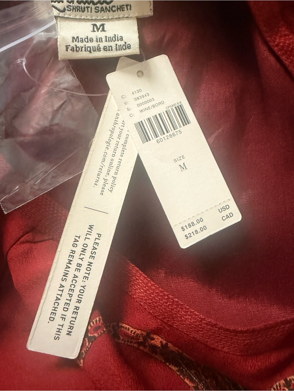 NWT Anthropologie Pinnacle by Shruti Sancheti Boho Paisley Long Sleeve Dress M - Picture 12 of 15